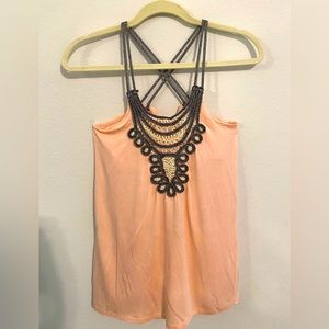 Blushed top| Embellished accent piece
